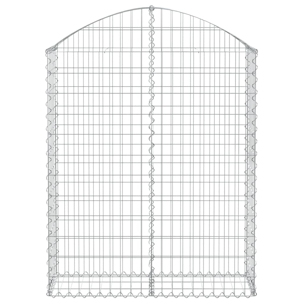 vidaXL Gabione mit Hochbogen 100x30x120/140 cm Verzinktes Eisen