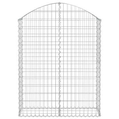 vidaXL Gabione mit Hochbogen 100x30x120/140 cm Verzinktes Eisen