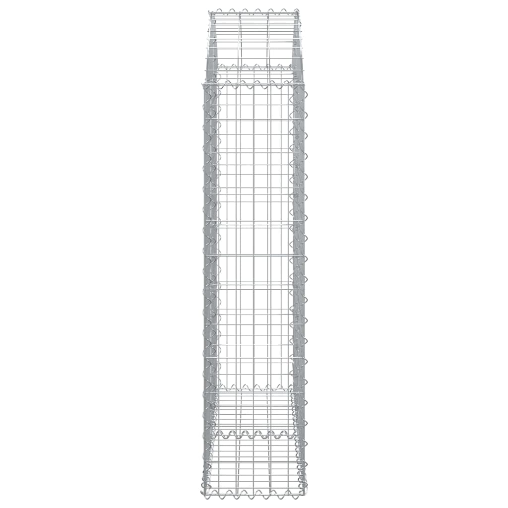 vidaXL Gabione mit Hochbogen 100x30x120/140 cm Verzinktes Eisen