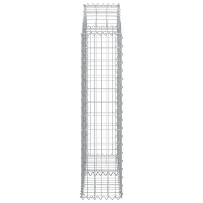 vidaXL Gabione mit Hochbogen 100x30x120/140 cm Verzinktes Eisen