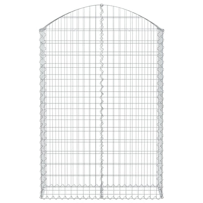 vidaXL Gabione mit Hochbogen 100x30x140/160 cm Verzinktes Eisen