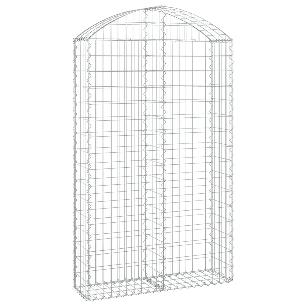 vidaXL Gabione mit Hochbogen 100x30x160/180 cm Verzinktes Eisen