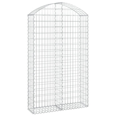 vidaXL Gabione mit Hochbogen 100x30x160/180 cm Verzinktes Eisen