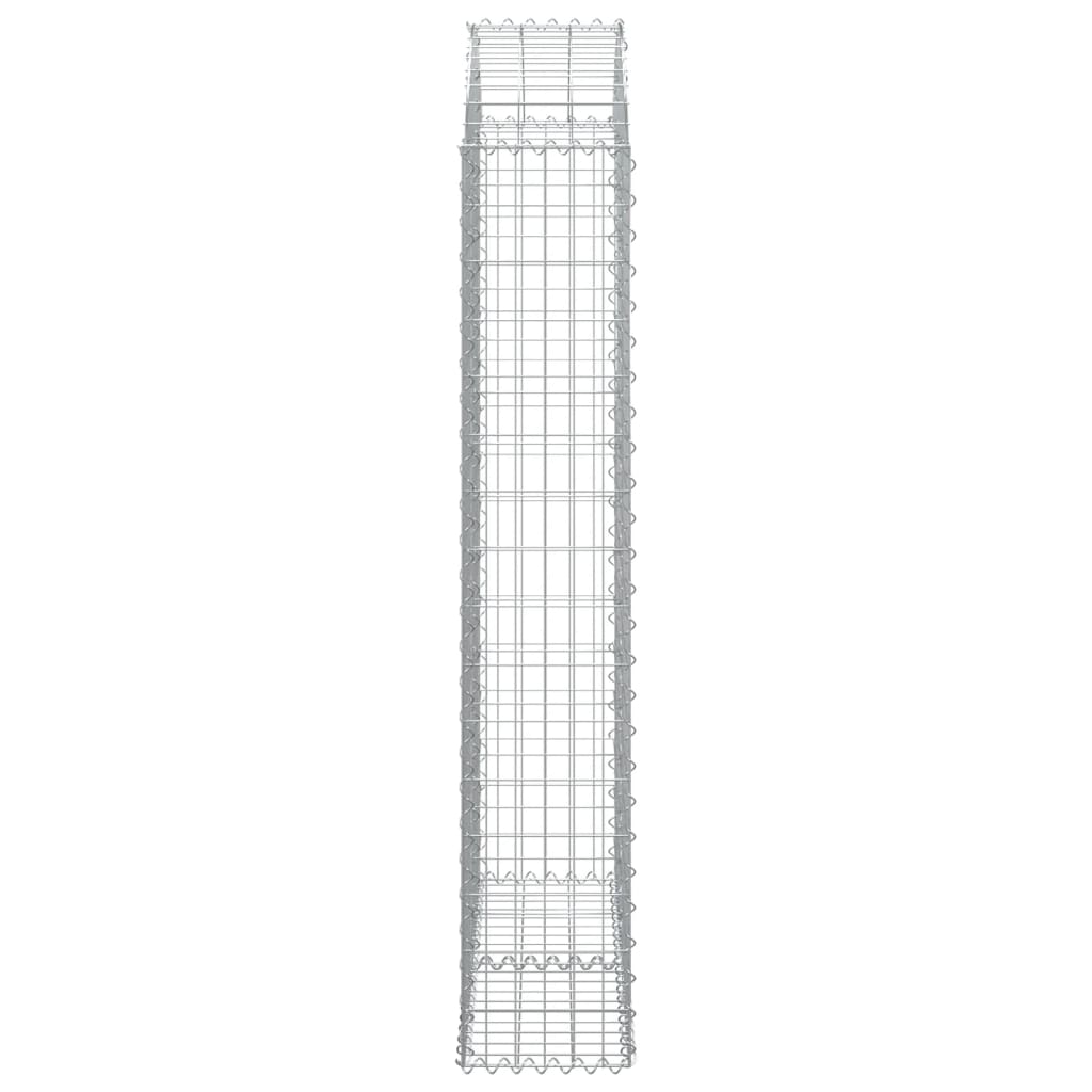 vidaXL Gabione mit Hochbogen 100x30x160/180 cm Verzinktes Eisen