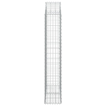 vidaXL Gabione mit Hochbogen 100x30x160/180 cm Verzinktes Eisen