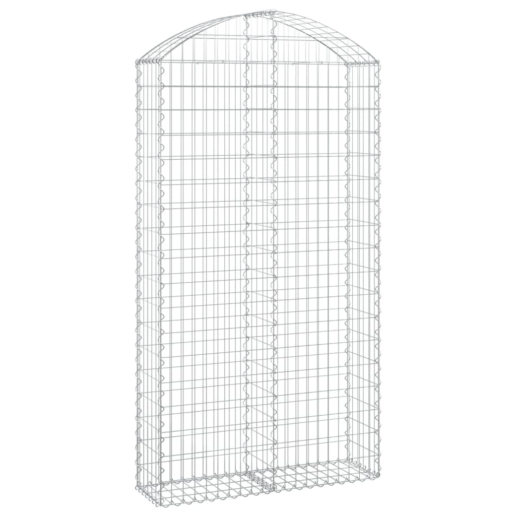 vidaXL Gabione mit Hochbogen 100x30x180/200 cm Verzinktes Eisen