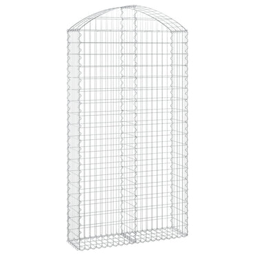 vidaXL Gabione mit Hochbogen 100x30x180/200 cm Verzinktes Eisen