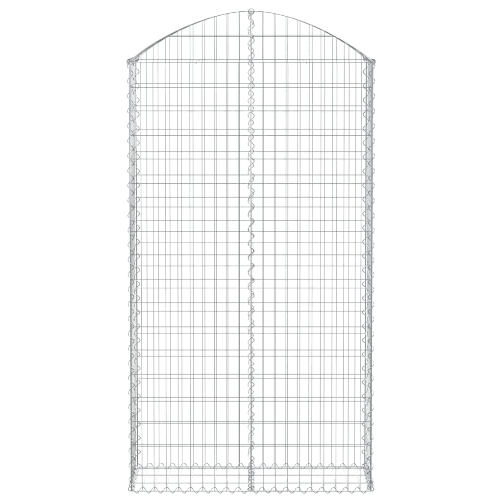 vidaXL Gabione mit Hochbogen 100x30x180/200 cm Verzinktes Eisen