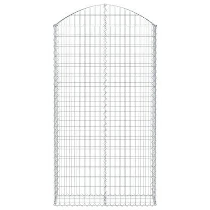 vidaXL Gabione mit Hochbogen 100x30x180/200 cm Verzinktes Eisen