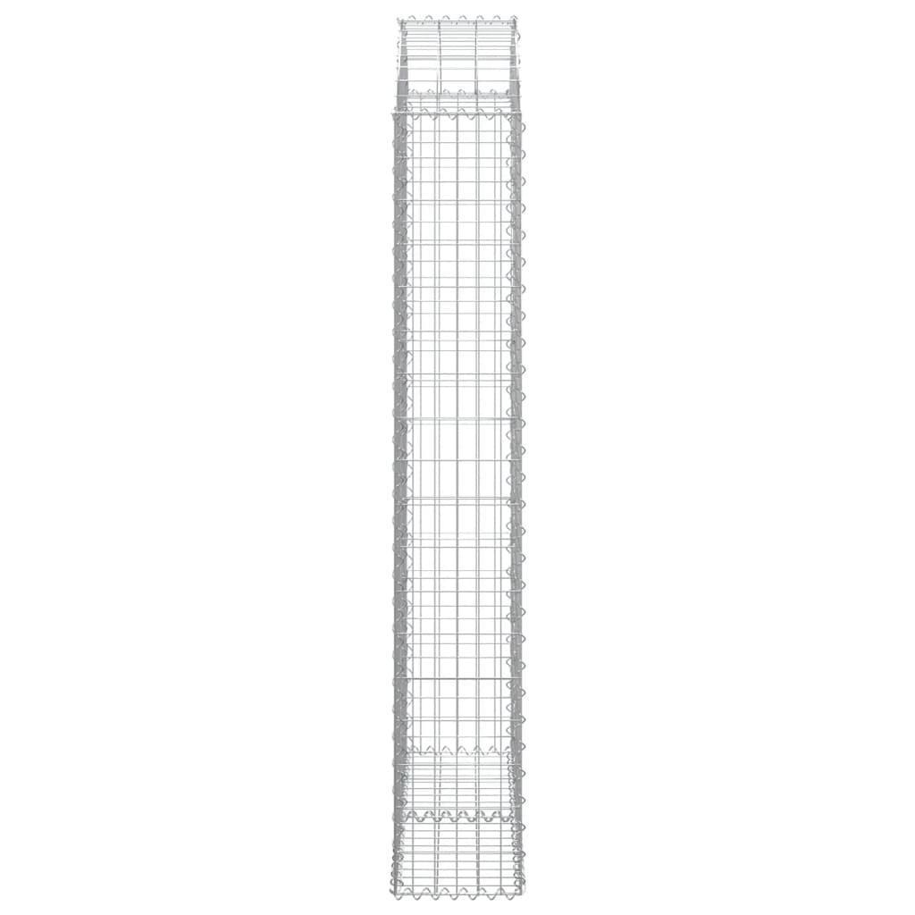 vidaXL Gabione mit Hochbogen 100x30x180/200 cm Verzinktes Eisen