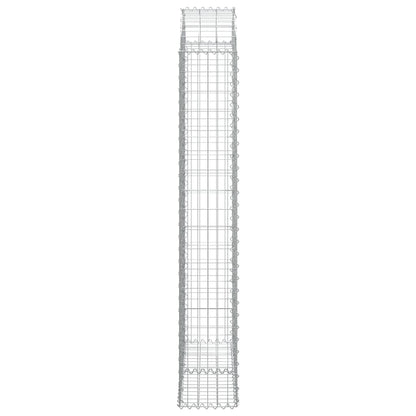 vidaXL Gabione mit Hochbogen 100x30x180/200 cm Verzinktes Eisen