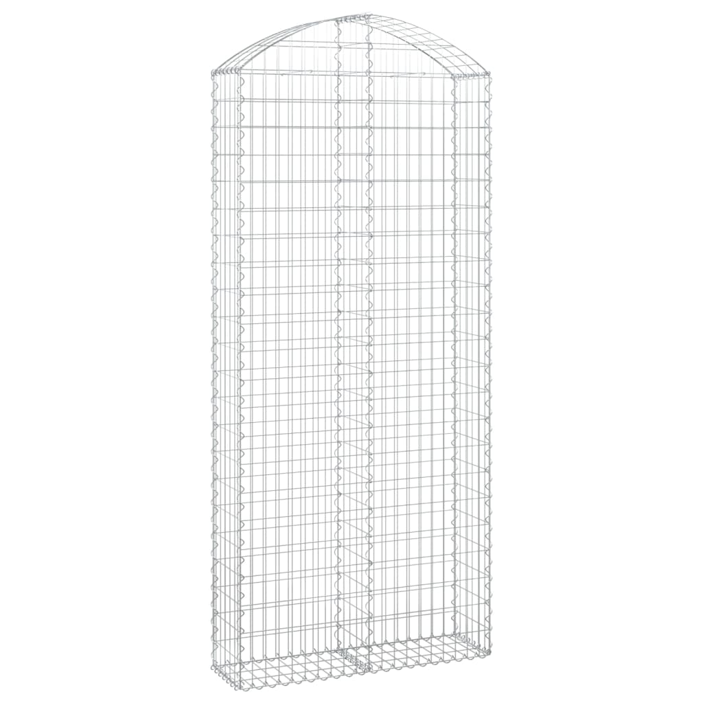vidaXL Gabione mit Hochbogen 100x30x220/240 cm Verzinktes Eisen
