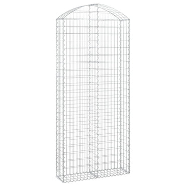 vidaXL Gabione mit Hochbogen 100x30x220/240 cm Verzinktes Eisen