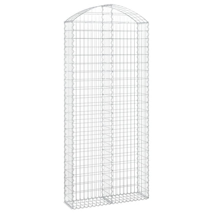 vidaXL Gabione mit Hochbogen 100x30x220/240 cm Verzinktes Eisen