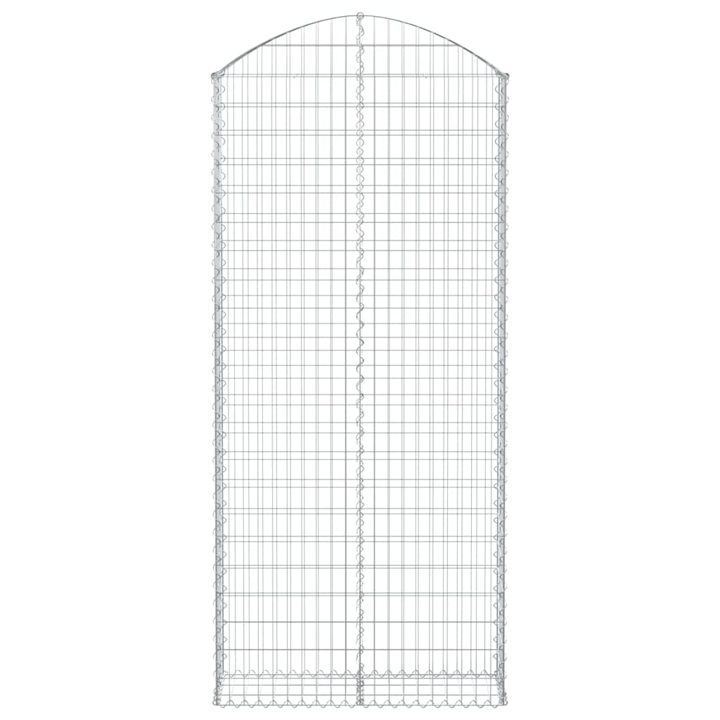 vidaXL Gabione mit Hochbogen 100x30x220/240 cm Verzinktes Eisen