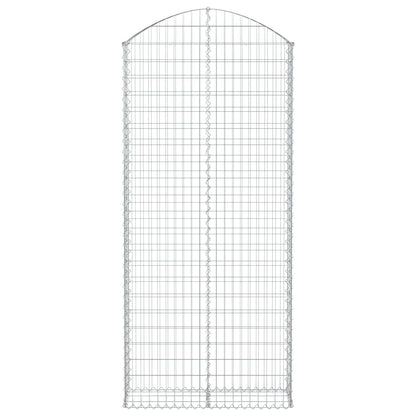 vidaXL Gabione mit Hochbogen 100x30x220/240 cm Verzinktes Eisen