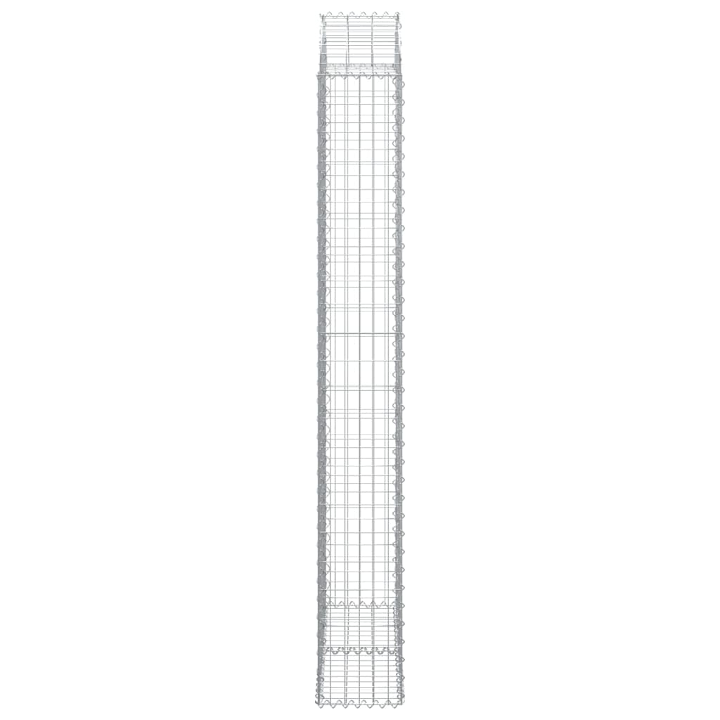 vidaXL Gabione mit Hochbogen 100x30x220/240 cm Verzinktes Eisen