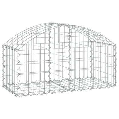 vidaXL Gabione mit Hochbogen 100x50x40/60 cm Verzinktes Eisen