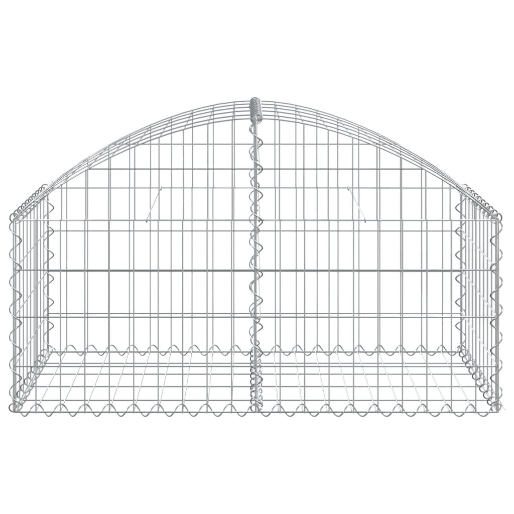 vidaXL Gabione mit Hochbogen 100x50x40/60 cm Verzinktes Eisen