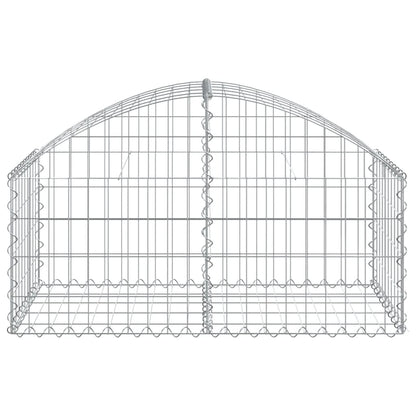 vidaXL Gabione mit Hochbogen 100x50x40/60 cm Verzinktes Eisen