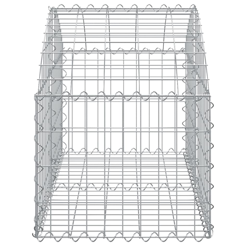 vidaXL Gabione mit Hochbogen 100x50x40/60 cm Verzinktes Eisen