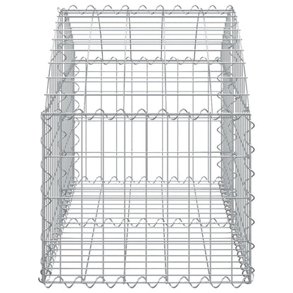 vidaXL Gabione mit Hochbogen 100x50x40/60 cm Verzinktes Eisen