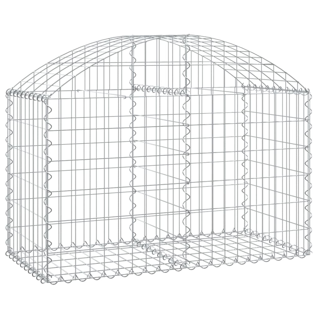 vidaXL Gabione mit Hochbogen 100x50x60/80 cm Verzinktes Eisen