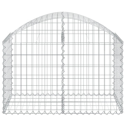 vidaXL Gabione mit Hochbogen 100x50x60/80 cm Verzinktes Eisen