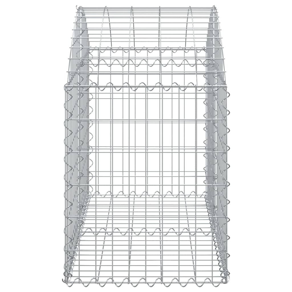 vidaXL Gabione mit Hochbogen 100x50x60/80 cm Verzinktes Eisen
