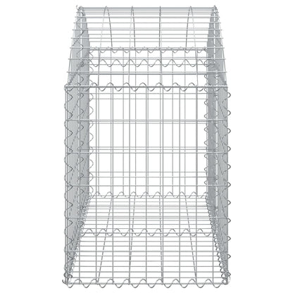 vidaXL Gabione mit Hochbogen 100x50x60/80 cm Verzinktes Eisen