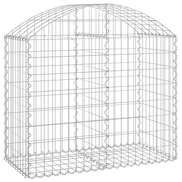 vidaXL Gabione mit Hochbogen 100x50x80/100 cm Verzinktes Eisen