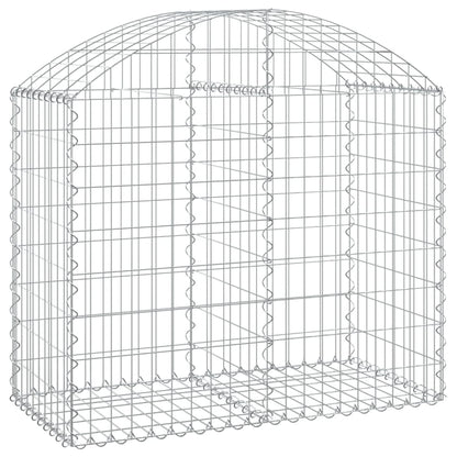 vidaXL Gabione mit Hochbogen 100x50x80/100 cm Verzinktes Eisen