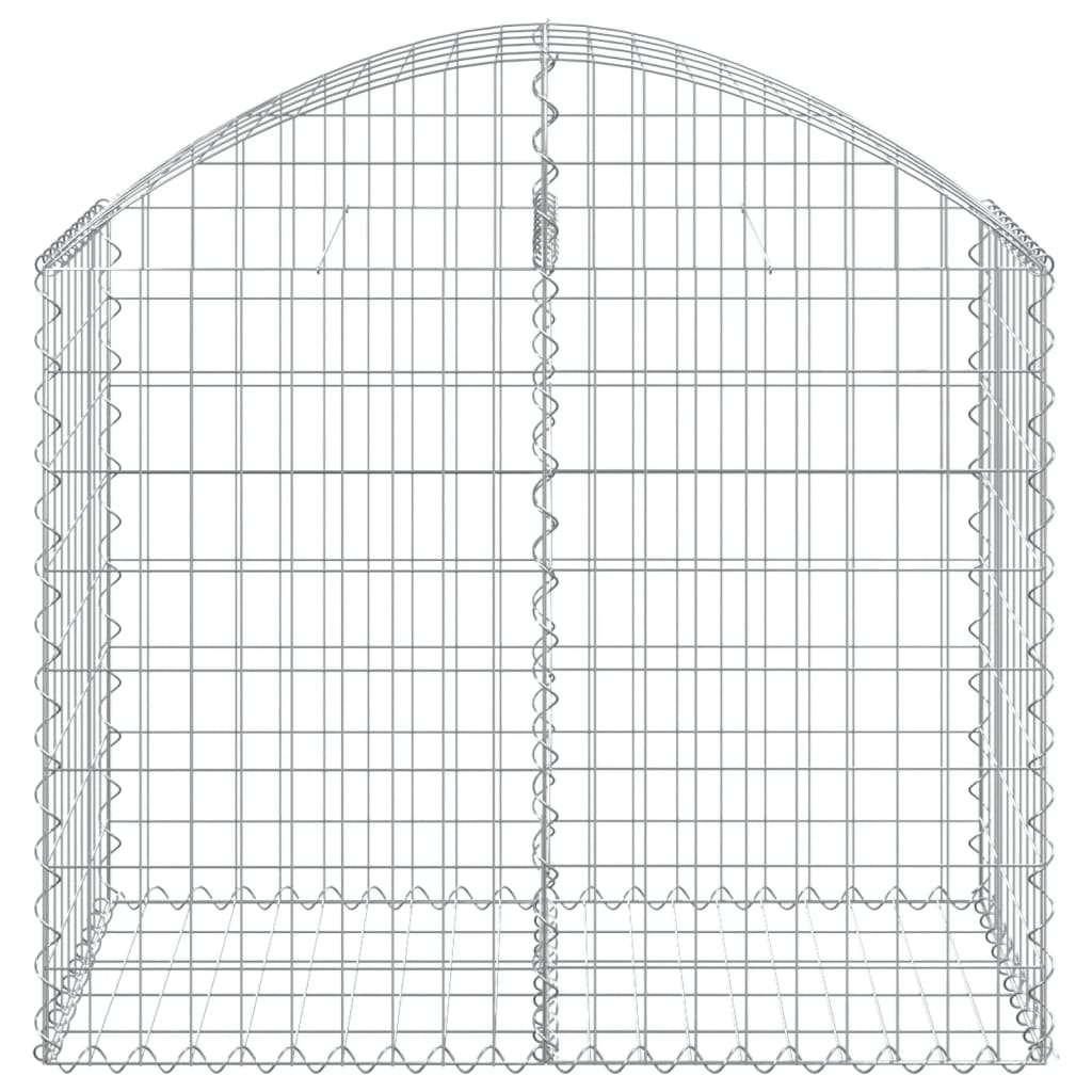 vidaXL Gabione mit Hochbogen 100x50x80/100 cm Verzinktes Eisen