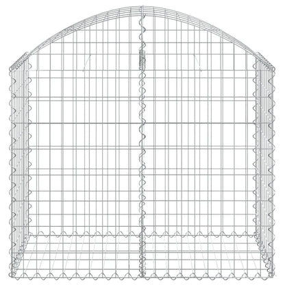 vidaXL Gabione mit Hochbogen 100x50x80/100 cm Verzinktes Eisen