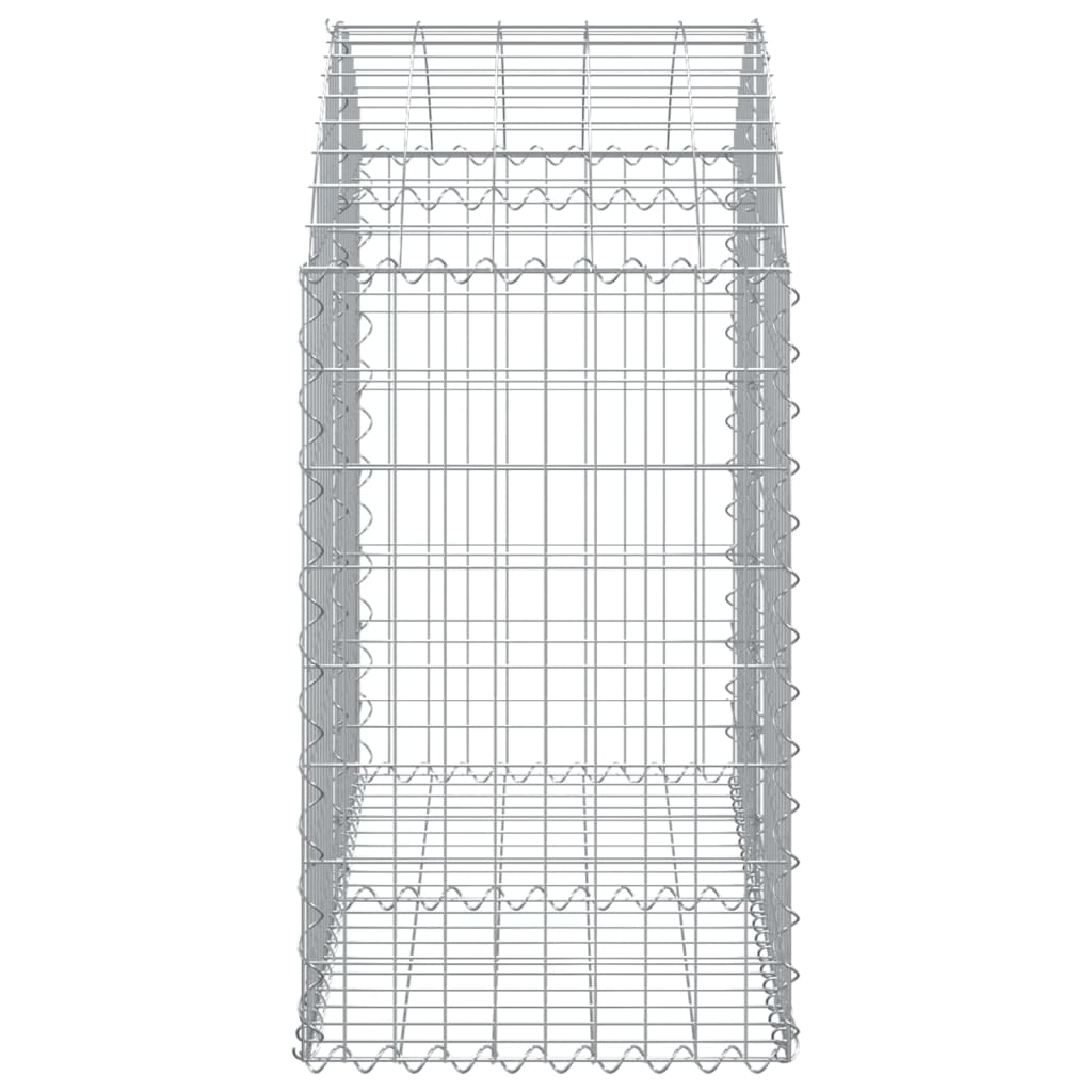 vidaXL Gabione mit Hochbogen 100x50x80/100 cm Verzinktes Eisen