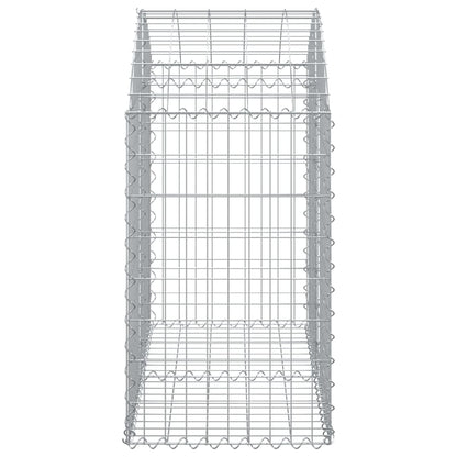 vidaXL Gabione mit Hochbogen 100x50x80/100 cm Verzinktes Eisen