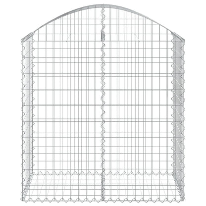 vidaXL Gabione mit Hochbogen 100x50x100/120 cm Verzinktes Eisen