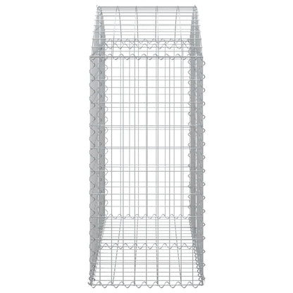 vidaXL Gabione mit Hochbogen 100x50x100/120 cm Verzinktes Eisen