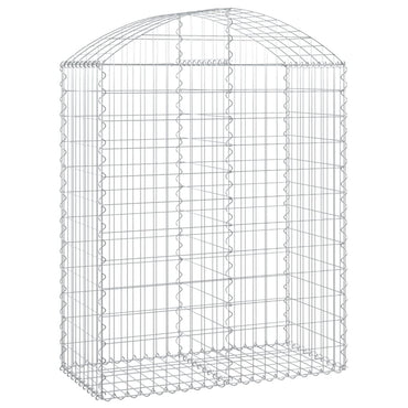 vidaXL Gabione mit Hochbogen 100x50x120/140 cm Verzinktes Eisen