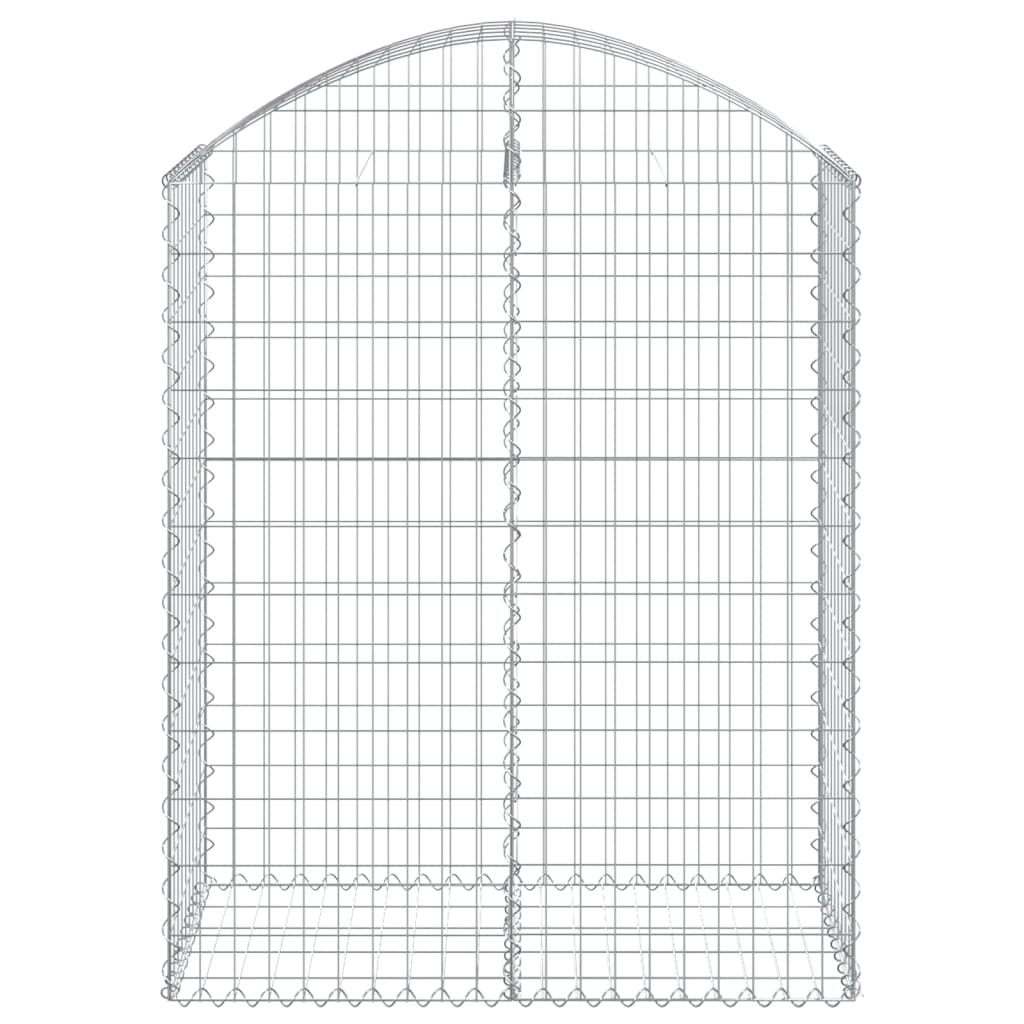 vidaXL Gabione mit Hochbogen 100x50x120/140 cm Verzinktes Eisen