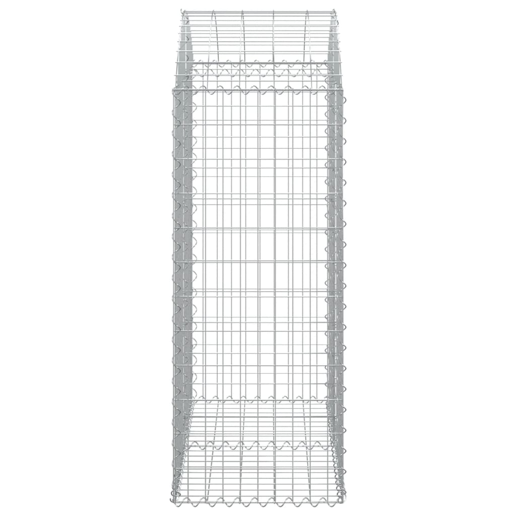 vidaXL Gabione mit Hochbogen 100x50x120/140 cm Verzinktes Eisen