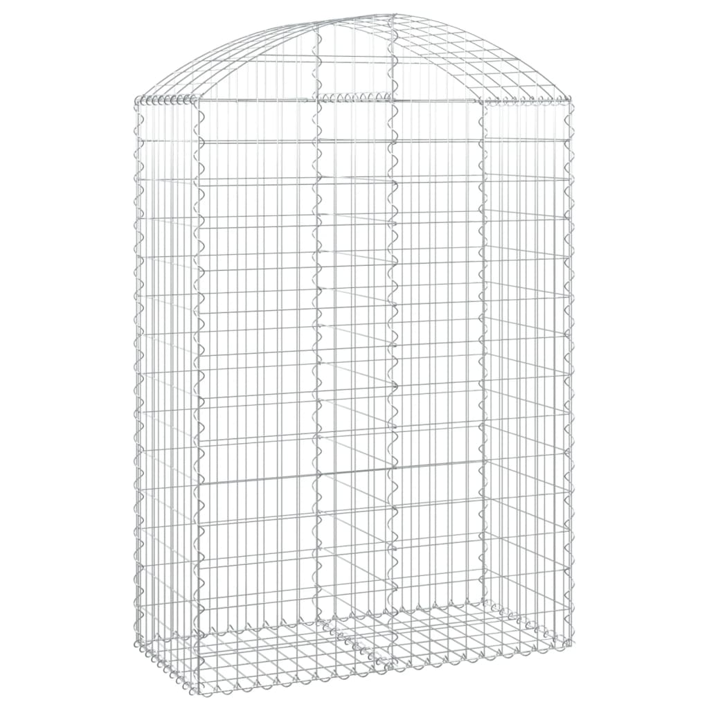 vidaXL Gabione mit Hochbogen 100x50x140/160 cm Verzinktes Eisen