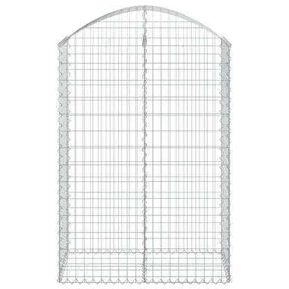 vidaXL Gabione mit Hochbogen 100x50x140/160 cm Verzinktes Eisen