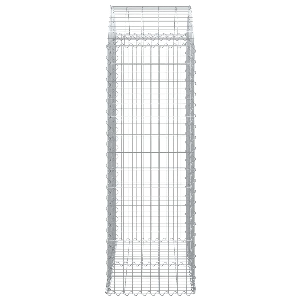 vidaXL Gabione mit Hochbogen 100x50x140/160 cm Verzinktes Eisen