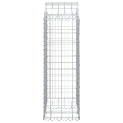vidaXL Gabione mit Hochbogen 100x50x140/160 cm Verzinktes Eisen