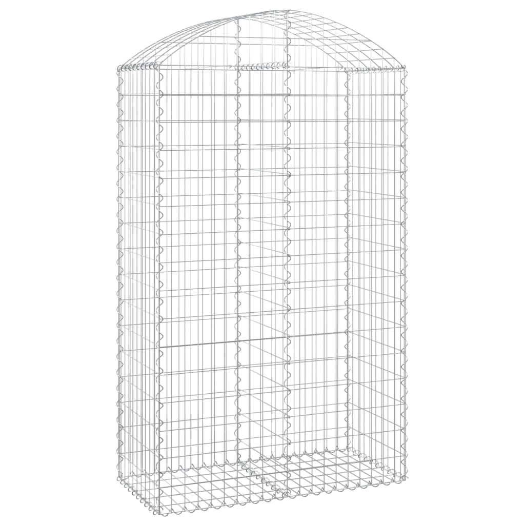vidaXL Gabione mit Hochbogen 100x50x160/180 cm Verzinktes Eisen