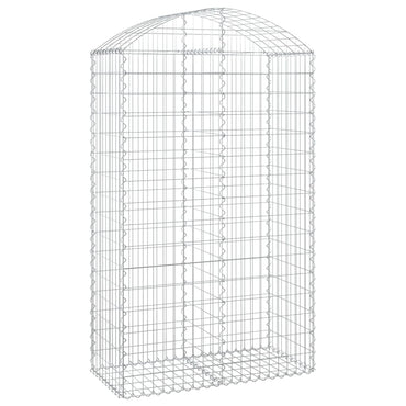 vidaXL Gabione mit Hochbogen 100x50x160/180 cm Verzinktes Eisen