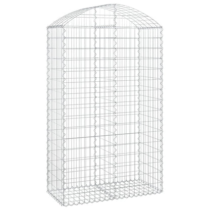 vidaXL Gabione mit Hochbogen 100x50x160/180 cm Verzinktes Eisen