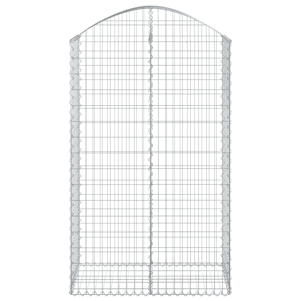vidaXL Gabione mit Hochbogen 100x50x160/180 cm Verzinktes Eisen