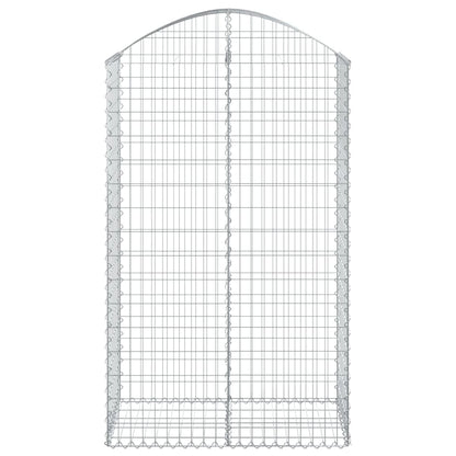vidaXL Gabione mit Hochbogen 100x50x160/180 cm Verzinktes Eisen